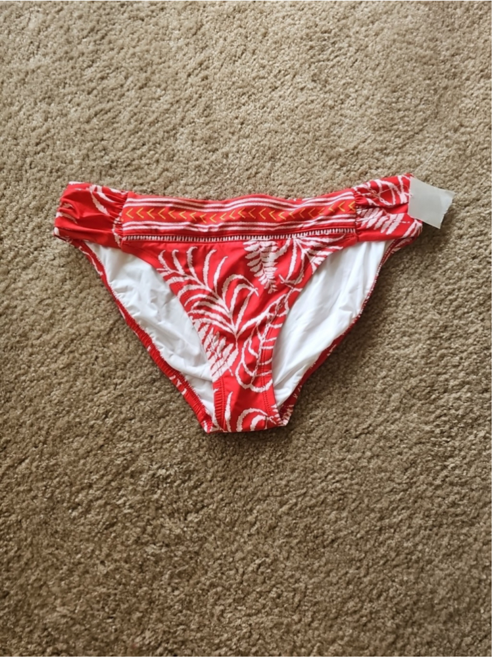 La Blanca Women's Red Tropical Hipster Bottom Size 10